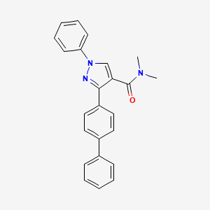 molecular formula C24H21N3O B3517733 N,N-dimethyl-1-phenyl-3-(4-phenylphenyl)pyrazole-4-carboxamide 