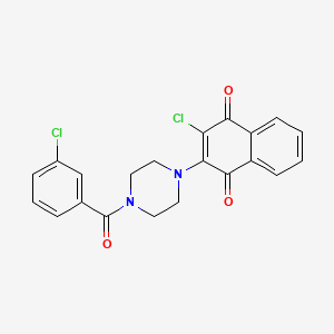 2-CHLORO-3-[4-(3-CHLOROBENZOYL)PIPERAZIN-1-YL]-1,4-DIHYDRONAPHTHALENE-1,4-DIONE