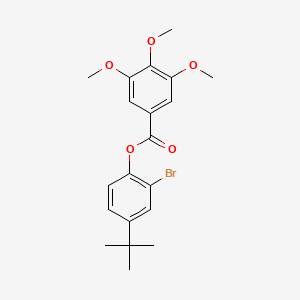 molecular formula C20H23BrO5 B3517762 2-bromo-4-tert-butylphenyl 3,4,5-trimethoxybenzoate 