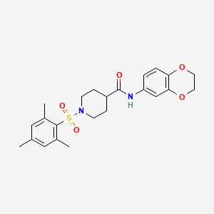 N-(2,3-dihydro-1,4-benzodioxin-6-yl)-1-[(2,4,6-trimethylphenyl)sulfonyl]piperidine-4-carboxamide