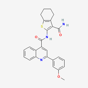 molecular formula C26H23N3O3S B3517825 N-[3-(aminocarbonyl)-4,5,6,7-tetrahydro-1-benzothien-2-yl]-2-(3-methoxyphenyl)-4-quinolinecarboxamide 