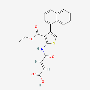 molecular formula C21H17NO5S B3517832 3-thiophenecarboxylic acid, 2-[[(2E)-3-carboxy-1-oxo-2-propenyl]amino]-4-(1-naphthalenyl)-, 3-ethyl ester 