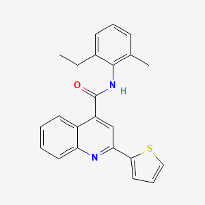 molecular formula C23H20N2OS B3517842 N-(2-ethyl-6-methylphenyl)-2-(thiophen-2-yl)quinoline-4-carboxamide 