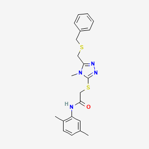 2-[[5-(benzylsulfanylmethyl)-4-methyl-1,2,4-triazol-3-yl]sulfanyl]-N-(2,5-dimethylphenyl)acetamide