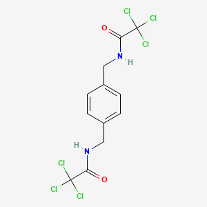 molecular formula C12H10Cl6N2O2 B3517876 N,N'-[1,4-phenylenebis(methylene)]bis(2,2,2-trichloroacetamide) 