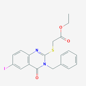 ethyl [(3-benzyl-6-iodo-4-oxo-3,4-dihydro-2-quinazolinyl)thio]acetate