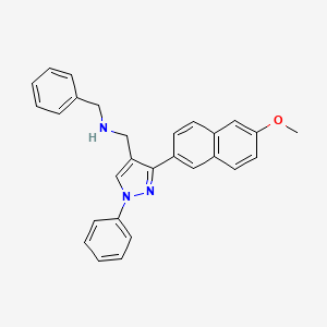 molecular formula C28H25N3O B3517883 N-benzyl-1-[3-(6-methoxy-2-naphthyl)-1-phenyl-1H-pyrazol-4-yl]methanamine 