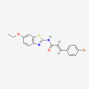 molecular formula C18H15BrN2O2S B3517895 3-(4-bromophenyl)-N-(6-ethoxy-1,3-benzothiazol-2-yl)acrylamide 