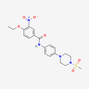 molecular formula C20H24N4O6S B3517925 4-ethoxy-N-{4-[4-(methylsulfonyl)piperazin-1-yl]phenyl}-3-nitrobenzamide 