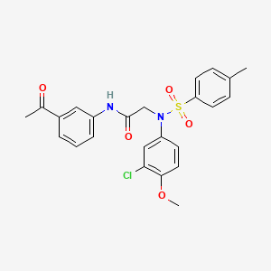 N~1~-(3-acetylphenyl)-N~2~-(3-chloro-4-methoxyphenyl)-N~2~-[(4-methylphenyl)sulfonyl]glycinamide