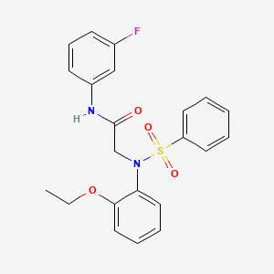 2-[N-(benzenesulfonyl)-2-ethoxyanilino]-N-(3-fluorophenyl)acetamide