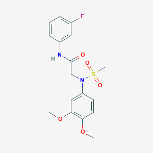 2-(3,4-dimethoxy-N-methylsulfonylanilino)-N-(3-fluorophenyl)acetamide