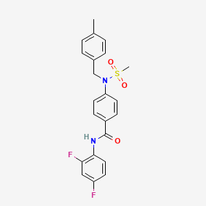 molecular formula C22H20F2N2O3S B3518002 N-(2,4-difluorophenyl)-4-[(4-methylbenzyl)(methylsulfonyl)amino]benzamide 