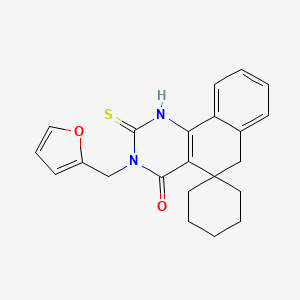 3-[(FURAN-2-YL)METHYL]-2-SULFANYLIDENE-2,3,4,6-TETRAHYDRO-1H-SPIRO[BENZO[H]QUINAZOLINE-5,1'-CYCLOHEXAN]-4-ONE