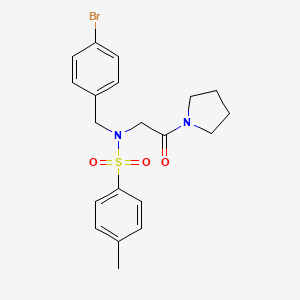 molecular formula C20H23BrN2O3S B3518062 N-(4-bromobenzyl)-4-methyl-N-[2-oxo-2-(1-pyrrolidinyl)ethyl]benzenesulfonamide 