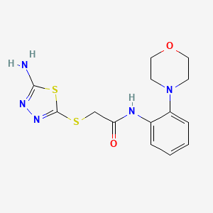 2-[(5-amino-1,3,4-thiadiazol-2-yl)thio]-N-[2-(4-morpholinyl)phenyl]acetamide