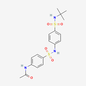 molecular formula C18H23N3O5S2 B3518132 N-(4-{[4-(tert-butylsulfamoyl)phenyl]sulfamoyl}phenyl)acetamide 