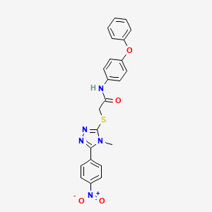 2-{[4-methyl-5-(4-nitrophenyl)-4H-1,2,4-triazol-3-yl]sulfanyl}-N-(4-phenoxyphenyl)acetamide