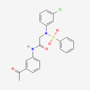 molecular formula C22H19ClN2O4S B3518186 N~1~-(3-acetylphenyl)-N~2~-(3-chlorophenyl)-N~2~-(phenylsulfonyl)glycinamide 