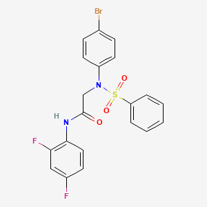 2-[N-(benzenesulfonyl)-4-bromoanilino]-N-(2,4-difluorophenyl)acetamide