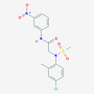 molecular formula C16H16ClN3O5S B3518204 2-(4-chloro-2-methyl-N-methylsulfonylanilino)-N-(3-nitrophenyl)acetamide 