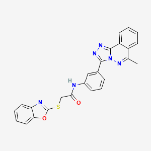 molecular formula C25H18N6O2S B3518215 2-(1,3-BENZOXAZOL-2-YLSULFANYL)-N-(3-{6-METHYL-[1,2,4]TRIAZOLO[3,4-A]PHTHALAZIN-3-YL}PHENYL)ACETAMIDE 