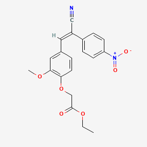 molecular formula C20H18N2O6 B3518217 ethyl {4-[(E)-2-cyano-2-(4-nitrophenyl)ethenyl]-2-methoxyphenoxy}acetate 