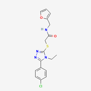 2-{[5-(4-chlorophenyl)-4-ethyl-4H-1,2,4-triazol-3-yl]thio}-N-(2-furylmethyl)acetamide