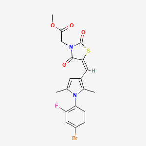 molecular formula C19H16BrFN2O4S B3518259 methyl [(5E)-5-{[1-(4-bromo-2-fluorophenyl)-2,5-dimethyl-1H-pyrrol-3-yl]methylidene}-2,4-dioxo-1,3-thiazolidin-3-yl]acetate 