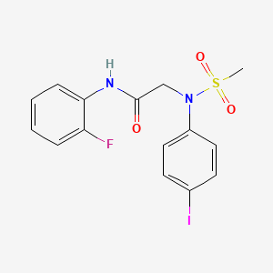 N-(2-fluorophenyl)-2-(4-iodo-N-methylsulfonylanilino)acetamide