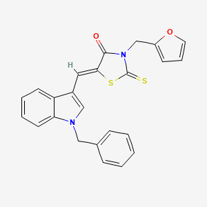 molecular formula C24H18N2O2S2 B3518273 5-[(1-benzyl-1H-indol-3-yl)methylene]-3-(2-furylmethyl)-2-thioxo-1,3-thiazolidin-4-one 