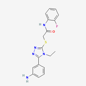 2-{[5-(3-aminophenyl)-4-ethyl-4H-1,2,4-triazol-3-yl]sulfanyl}-N-(2-fluorophenyl)acetamide