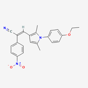 molecular formula C23H21N3O3 B3518310 (2E)-3-[1-(4-ethoxyphenyl)-2,5-dimethyl-1H-pyrrol-3-yl]-2-(4-nitrophenyl)prop-2-enenitrile 