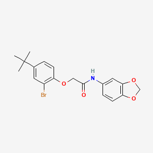 N-(1,3-benzodioxol-5-yl)-2-(2-bromo-4-tert-butylphenoxy)acetamide