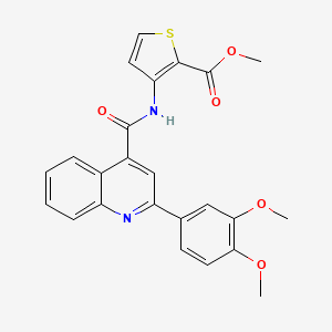 molecular formula C24H20N2O5S B3518348 METHYL 3-[2-(3,4-DIMETHOXYPHENYL)QUINOLINE-4-AMIDO]THIOPHENE-2-CARBOXYLATE 