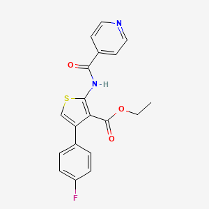 molecular formula C19H15FN2O3S B3518390 ETHYL 4-(4-FLUOROPHENYL)-2-(PYRIDINE-4-AMIDO)THIOPHENE-3-CARBOXYLATE 