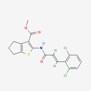 molecular formula C18H15Cl2NO3S B3518395 methyl 2-{[3-(2,6-dichlorophenyl)acryloyl]amino}-5,6-dihydro-4H-cyclopenta[b]thiophene-3-carboxylate 