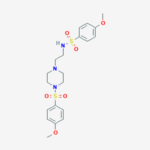 molecular formula C20H27N3O6S2 B351840 4-methoxy-N-[2-[4-(4-methoxyphenyl)sulfonylpiperazin-1-yl]ethyl]benzenesulfonamide CAS No. 547722-56-5