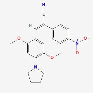 (2E)-3-[2,5-dimethoxy-4-(pyrrolidin-1-yl)phenyl]-2-(4-nitrophenyl)prop-2-enenitrile