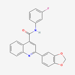 2-(2H-13-BENZODIOXOL-5-YL)-N-(3-FLUOROPHENYL)QUINOLINE-4-CARBOXAMIDE