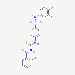 N-{[(4-{[(3,4-dimethylphenyl)amino]sulfonyl}phenyl)amino]carbonothioyl}-2-iodobenzamide