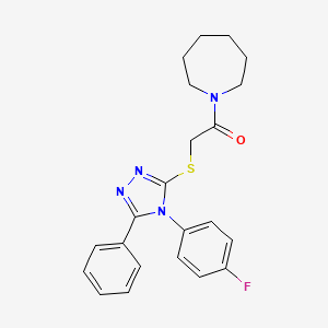 1-({[4-(4-fluorophenyl)-5-phenyl-4H-1,2,4-triazol-3-yl]thio}acetyl)azepane