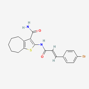 molecular formula C19H19BrN2O2S B3518442 2-{[3-(4-bromophenyl)acryloyl]amino}-5,6,7,8-tetrahydro-4H-cyclohepta[b]thiophene-3-carboxamide 