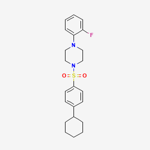 molecular formula C22H27FN2O2S B3518458 1-(4-Cyclohexylbenzenesulfonyl)-4-(2-fluorophenyl)piperazine 