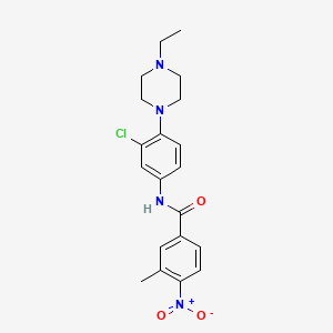 molecular formula C20H23ClN4O3 B3518461 N-[3-chloro-4-(4-ethylpiperazin-1-yl)phenyl]-3-methyl-4-nitrobenzamide 