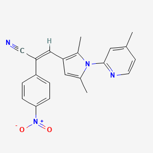 (2E)-3-[2,5-dimethyl-1-(4-methylpyridin-2-yl)-1H-pyrrol-3-yl]-2-(4-nitrophenyl)prop-2-enenitrile