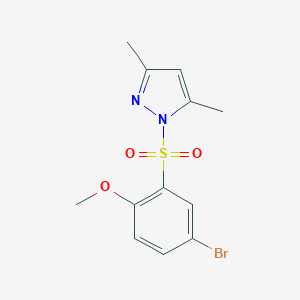 molecular formula C12H13BrN2O3S B351847 1-(5-Bromo-2-methoxy-benzenesulfonyl)-3,5-dimethyl-1H-pyrazole CAS No. 476649-37-3