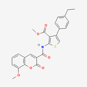 molecular formula C25H21NO6S B3518471 methyl 4-(4-ethylphenyl)-2-{[(8-methoxy-2-oxo-2H-chromen-3-yl)carbonyl]amino}-3-thiophenecarboxylate 