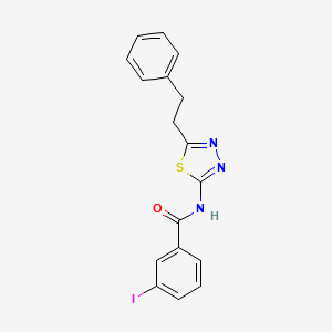 molecular formula C17H14IN3OS B3518508 3-iodo-N-[5-(2-phenylethyl)-1,3,4-thiadiazol-2-yl]benzamide 