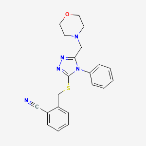 molecular formula C21H21N5OS B3518519 2-({[5-(4-morpholinylmethyl)-4-phenyl-4H-1,2,4-triazol-3-yl]thio}methyl)benzonitrile 